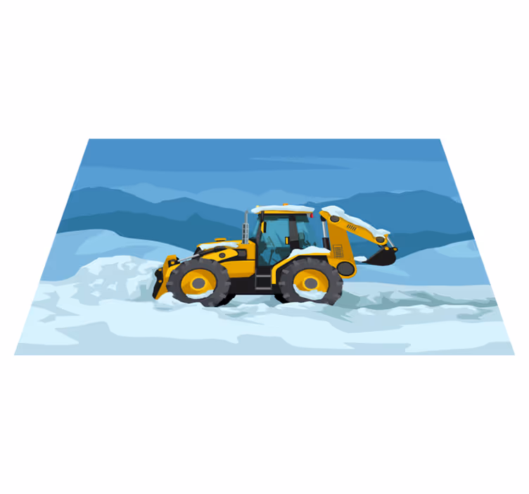 Covor de vinil pentru copii excavator de constructii - TenStickers