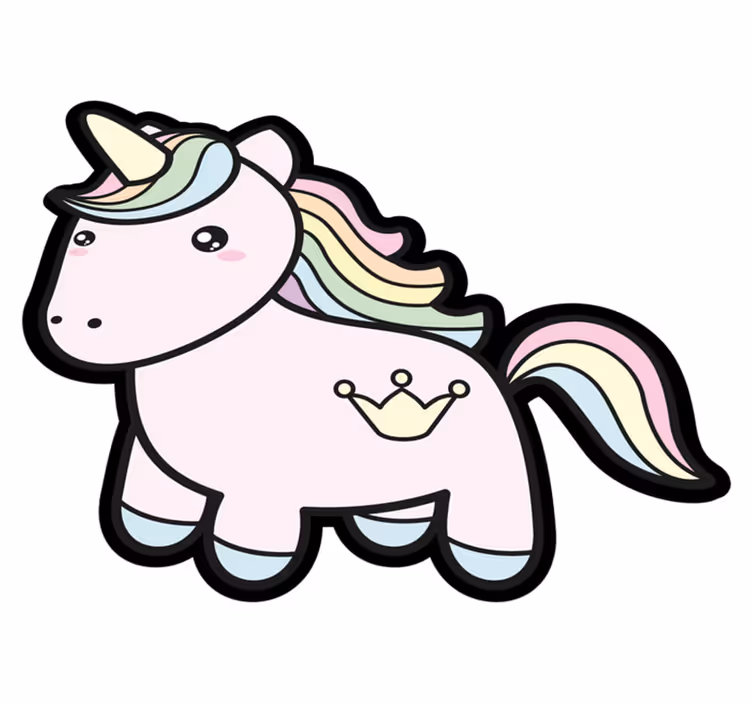 Alții covor de vinil ilustrație pastel unicorn - TenStickers