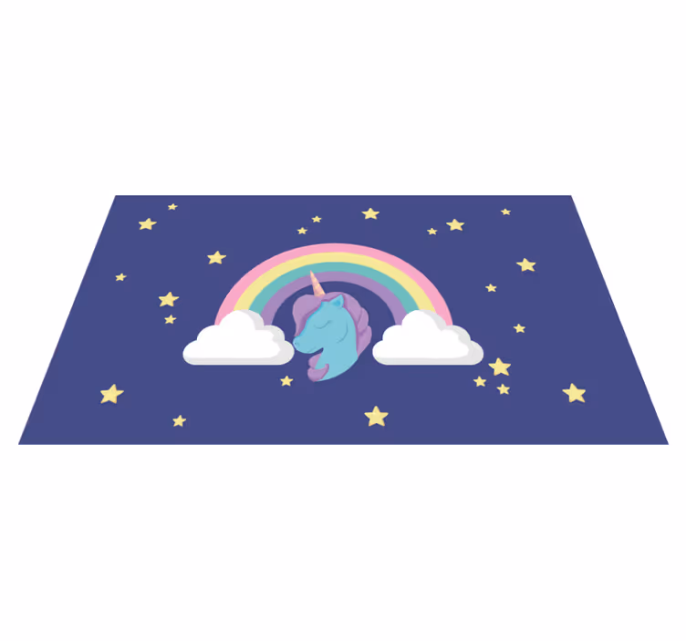 Covor de vinil unicorn curcubeu anime - TenStickers