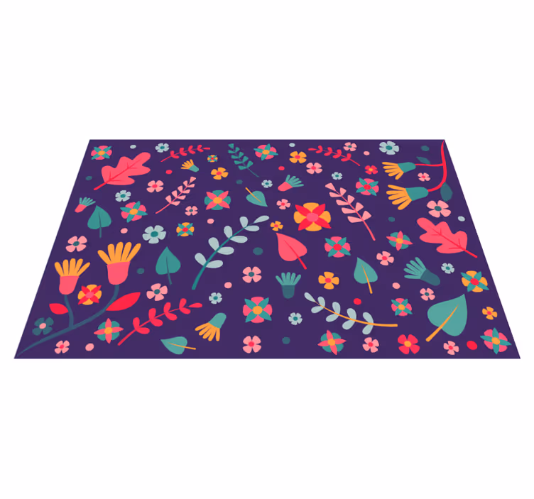 Covor floral din vinil cu buline - TenStickers