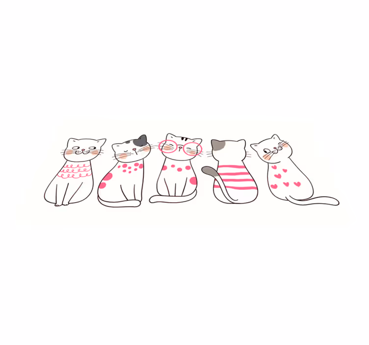 Alții covor de vinil ilustrații de pisici jucăușe - TenStickers