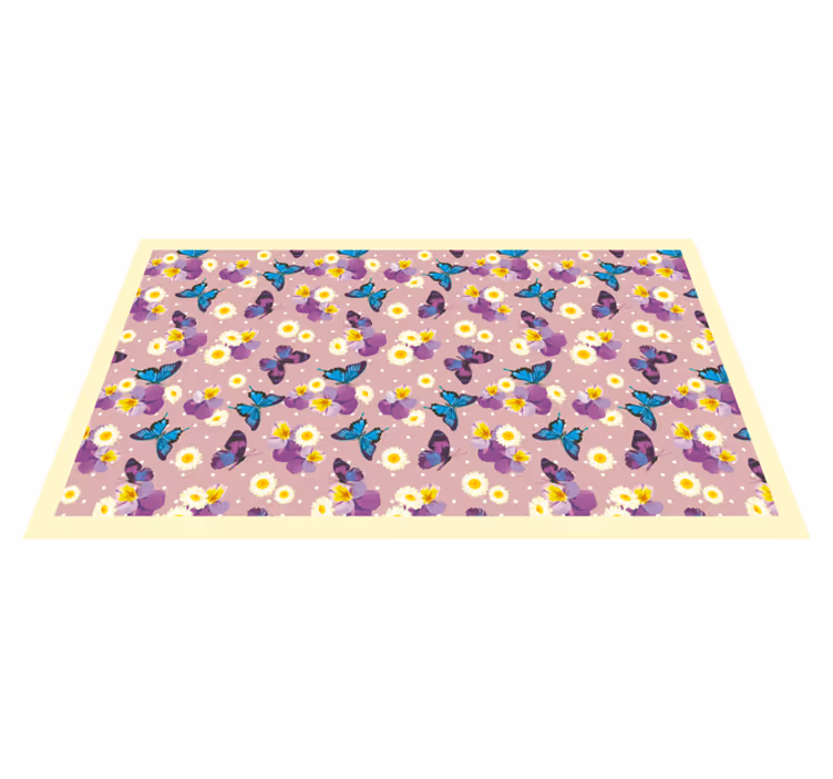 Covor roz animal fluture cu buline - TenStickers