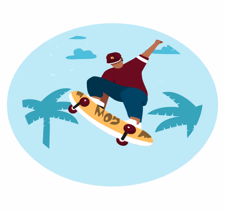 Covor de vinil Adolescenți ilustrație de skateboarding - TenStickers
