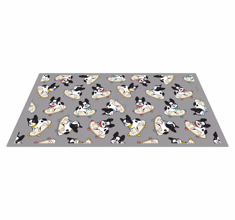 Skateboarding bulldogs teen vinyl rug - TenStickers