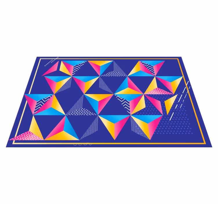 Triunghiuri cu diferite texturi covor geometric - TenStickers