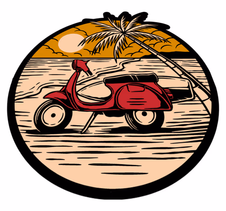 Alții covor de vinil scena trotinete tropicale - TenStickers