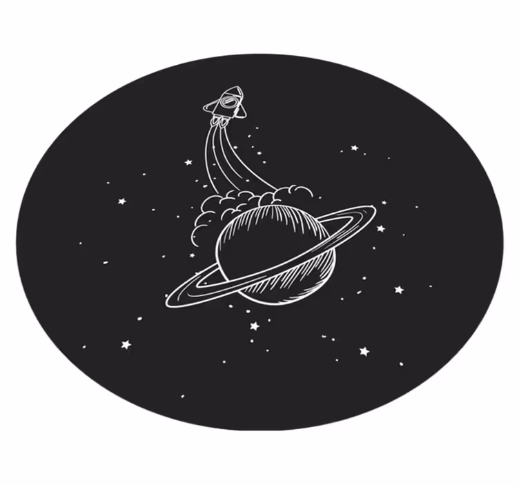 Rachetă cu stele covoraș de joacă pentru copii - TenStickers