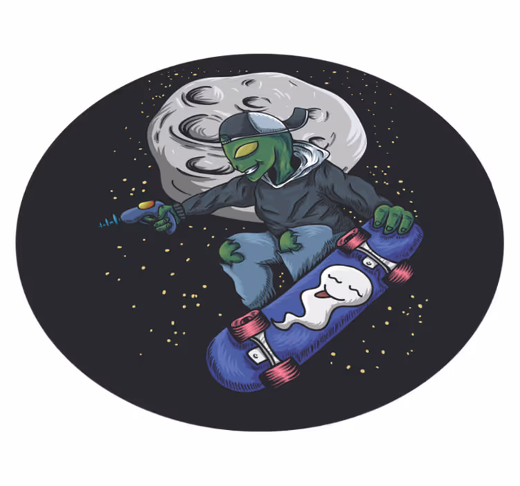 Alții covor de vinil extraterestru care face skateboarding - TenStickers