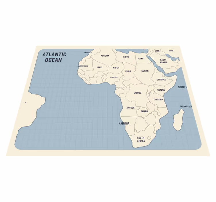 Harta carte din africa harta lumii covor - TenStickers