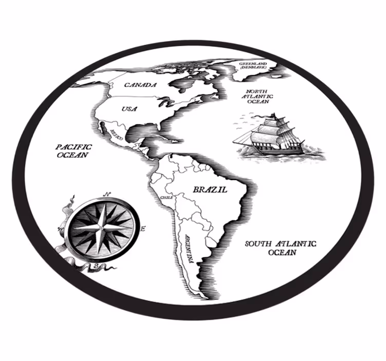 Covor harta lumii continent american - TenStickers