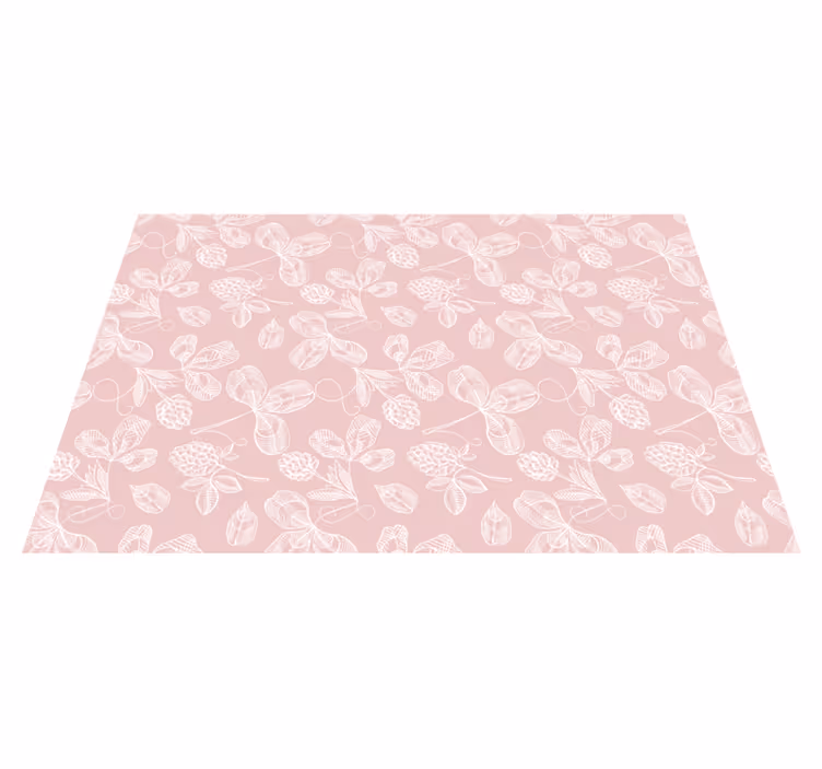 Covor floral din vinil cu frunze roz - TenStickers