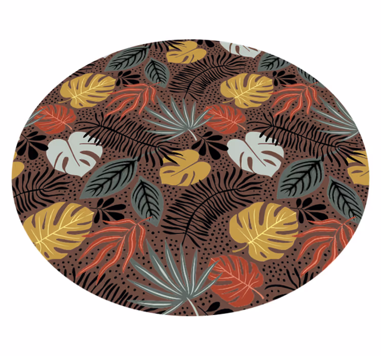Covor vinil cu aspect de natura ilustrație frunze tropicale - TenStickers