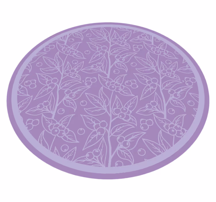 Covor floral din vinil cu frunze și fructe de pădure - TenStickers