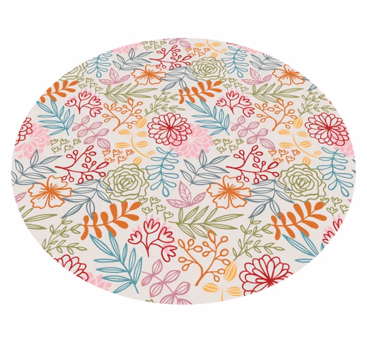 Covor vinil flori și plante paletă florală pastelată - TenStickers