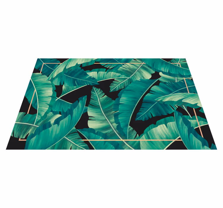 Covor floral cu frunze verde închis - TenStickers