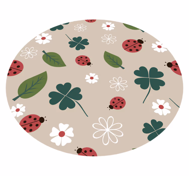 Covor vinil flori și plante buburuzele de primăvară - TenStickers