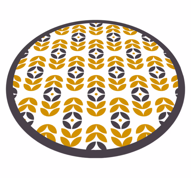 Covoruri vinil rotund model elegant de frunze - TenStickers