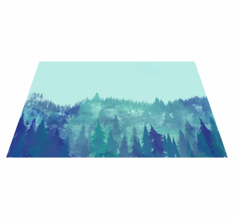 Covor vinil cu aspect de natura pădure verde luxuriantă - TenStickers