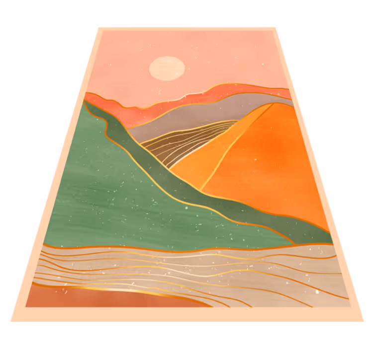 Covor colorat peisaj pastel nordic din vinil - TenStickers