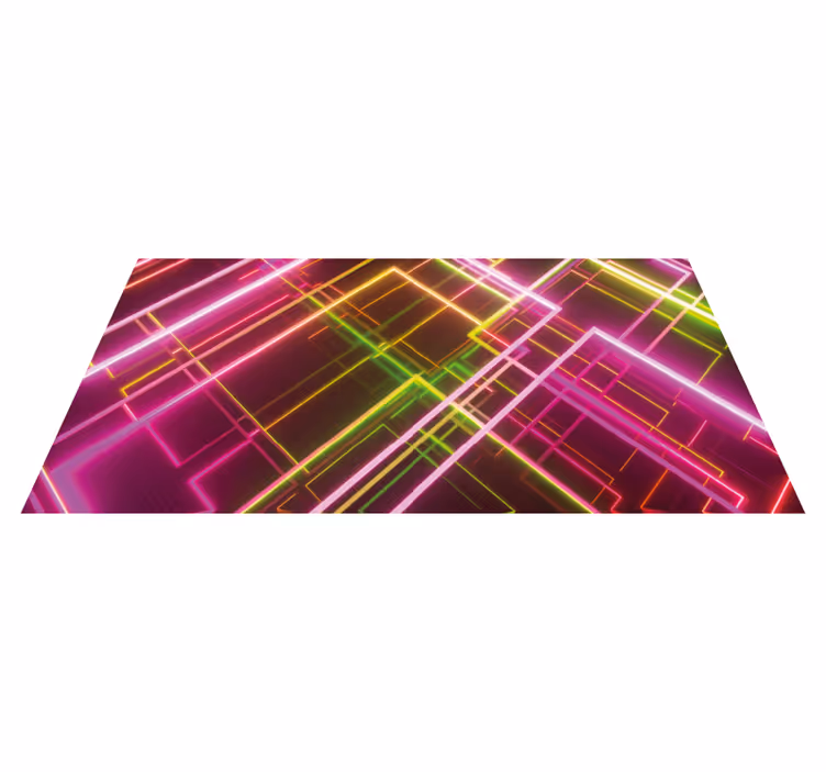 Covor vinil modern artă cu linii neon - TenStickers
