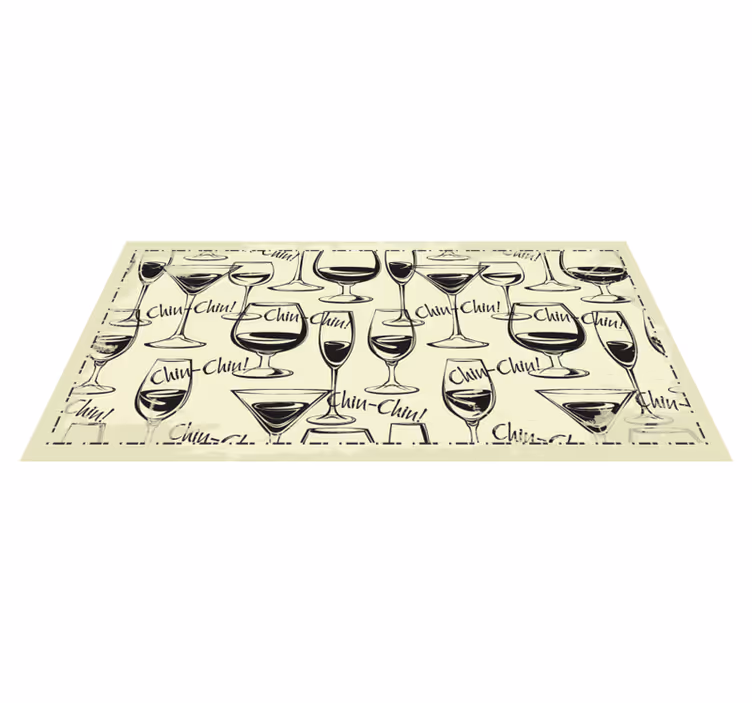 Covor de vinil pentru bucătărie pahare de vin, noroc - TenStickers