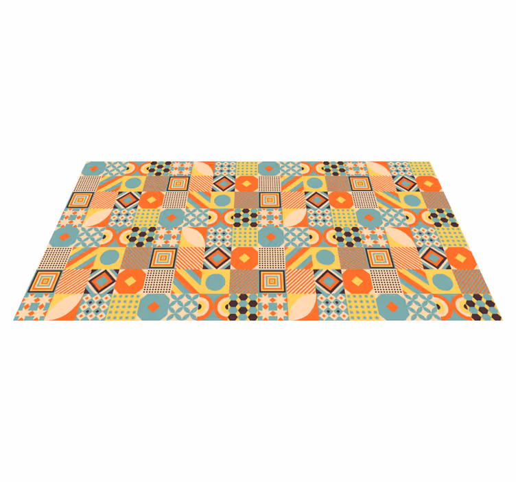 Covor din vinil de bucatarie cu tigle geometrice - TenStickers