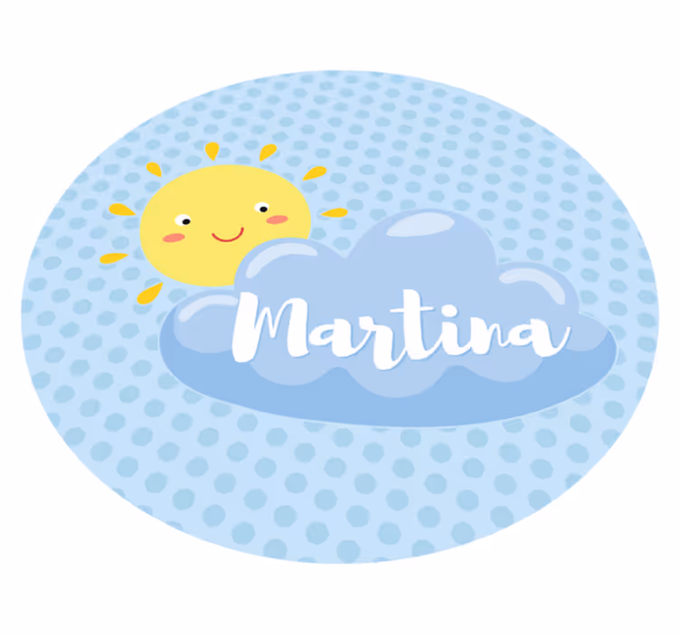 Soare și nori cu nume mat personalizat - TenStickers