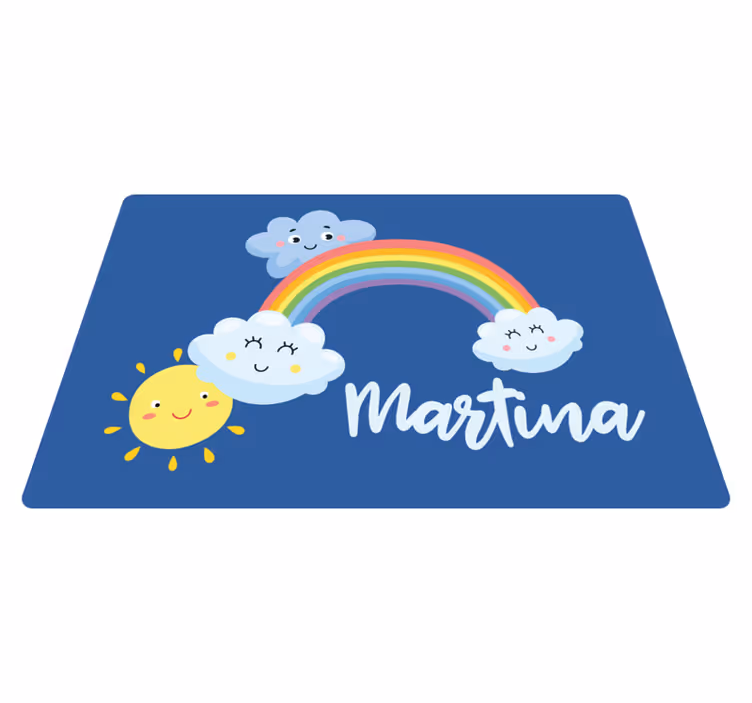 Alții covor de vinil nori personalizați cu curcubeu - TenStickers