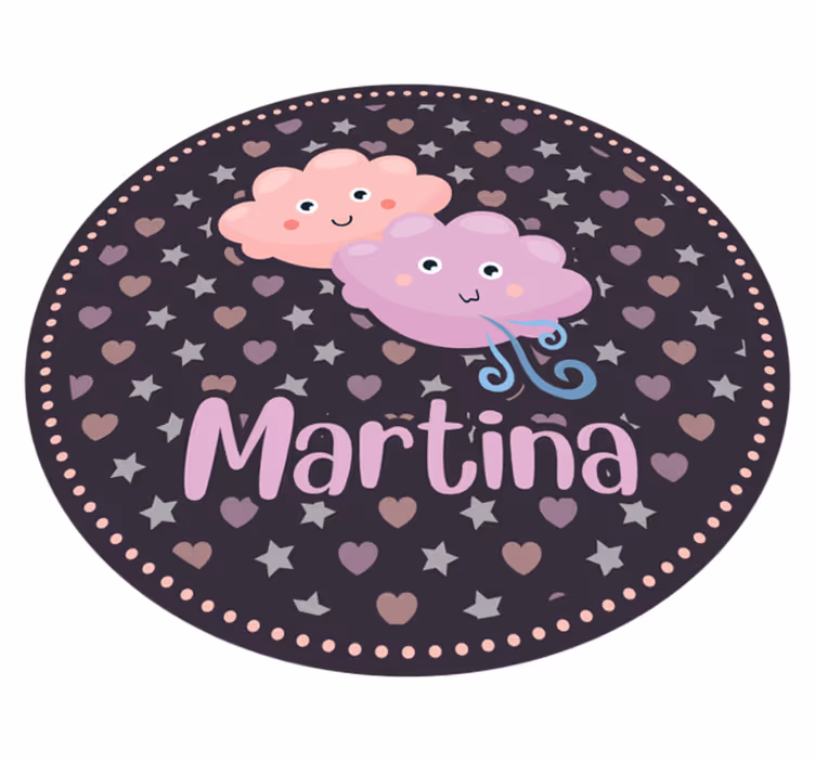 Alții covor de vinil nori mov cu nume - TenStickers