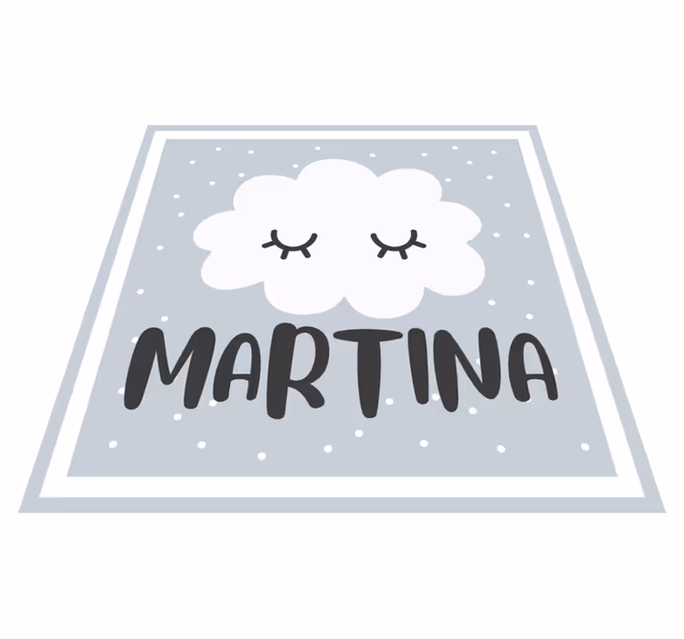 Covor de vinil pepiniere nor gri cu nume - TenStickers