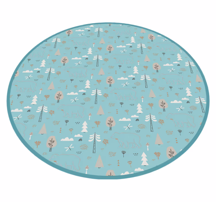 Covor de vinil pepiniere scenă cu animale din pădure - TenStickers