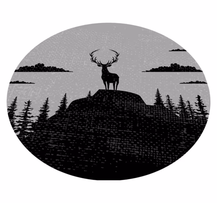 Covor vinil cu aspect de natura siluetă de cerb maiestuoasă - TenStickers