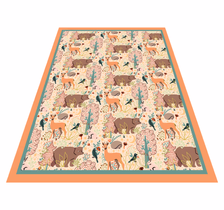 Covor vinil animal designul creaturilor pădurii - TenStickers