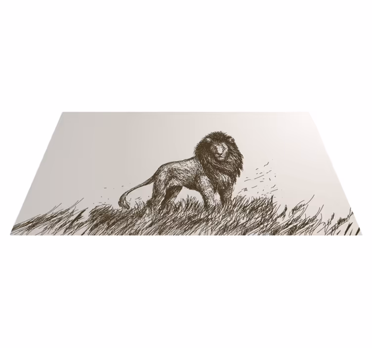 Covor vinil animal reflecție maiestuoasă a leului - TenStickers