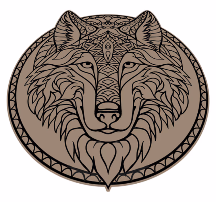 Covor de cap tribal de lup - TenStickers