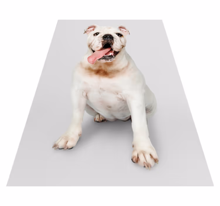 Covor vinil print animalier portret de buldog fericit - TenStickers