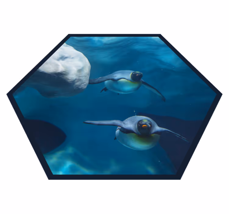 Covor vinil animal scenă de înot cu pinguin - TenStickers