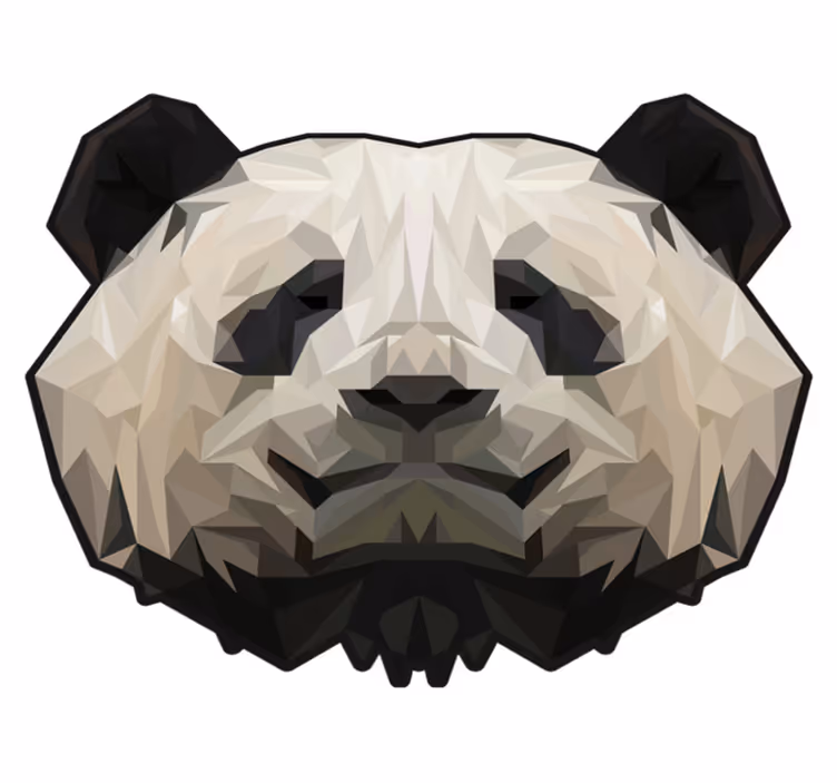 Covor vinil animal față geometrică de panda - TenStickers