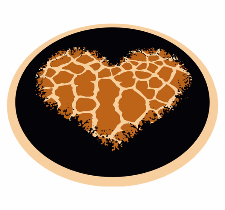 Covor vinil print animalier design de girafă cu inimă - TenStickers