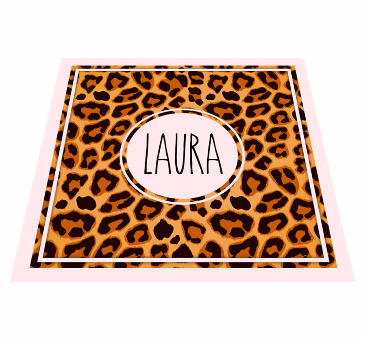 Covor de vinil Adolescenți model de leopard cu nume - TenStickers