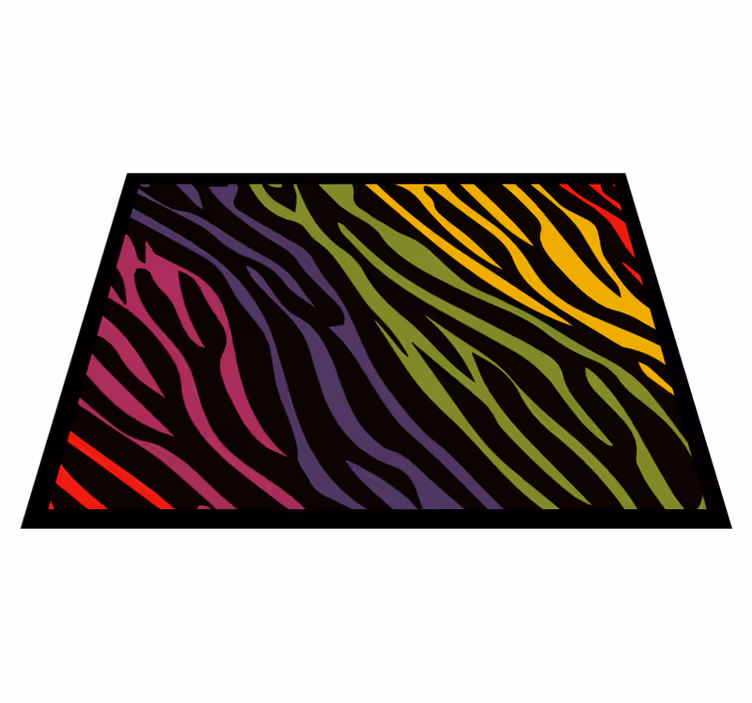 Covor de vinil cu imprimeu zebra curcubeu - TenStickers