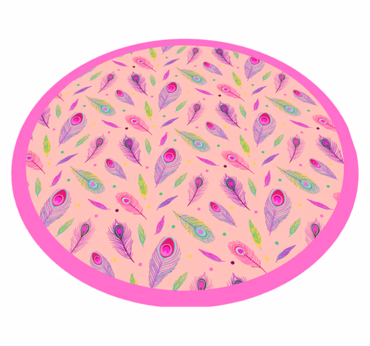 Covor vinil cu aspect de natura model de pene colorate - TenStickers