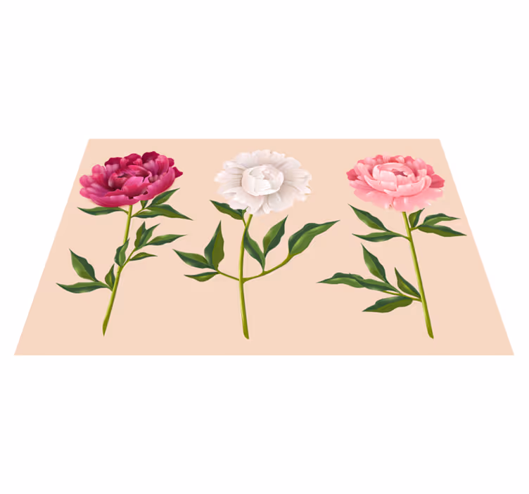 Bujor covor floral diferite culori - TenStickers