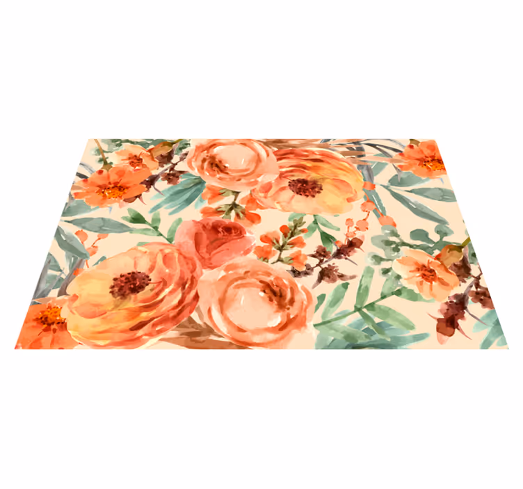 Covor cu flori de bujor florale din vinil - TenStickers