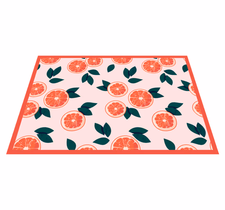 Covor vinil flori și plante floral citric roz - TenStickers