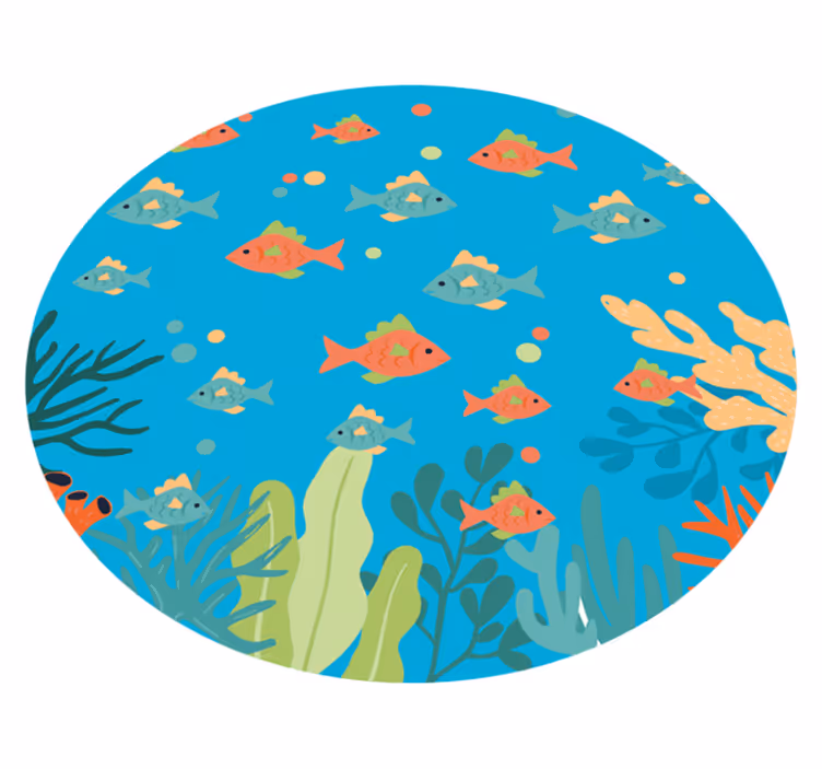 Covor de vinil pentru baie scenă subacvatică colorată - TenStickers