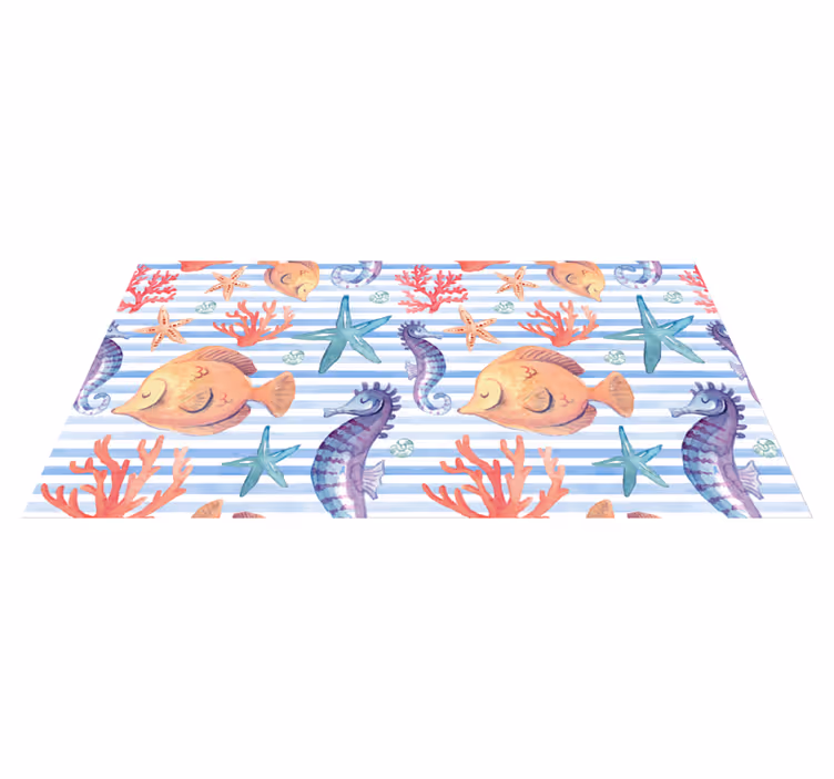 Covor de animale de acuarelă de mare - TenStickers