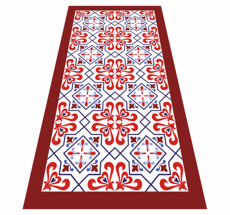 Covor de vinil pentru bucătărie motiv floral roșu - TenStickers