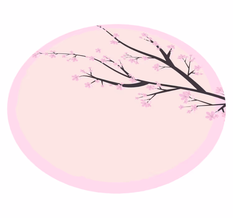 Covor vinil flori și plante ramură de floare de cireș - TenStickers