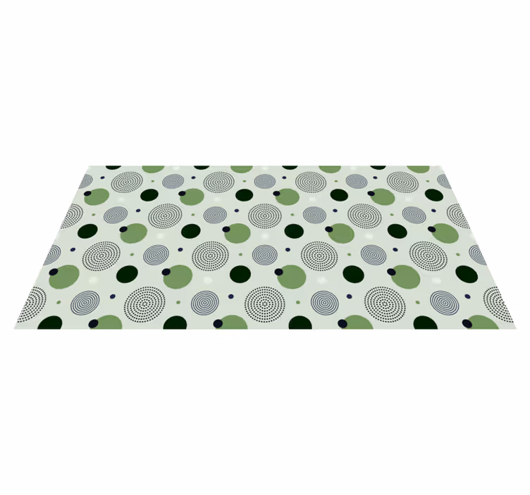 Podea de bucătărie cu model geometric verde și negru - TenStickers